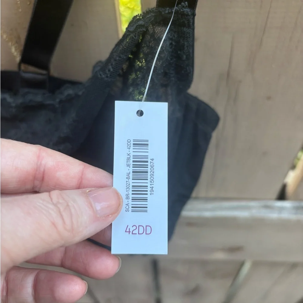 🎉NWT SEXY Adore Me Black Lace Bra with Pink Bows - Picture 6 of 12